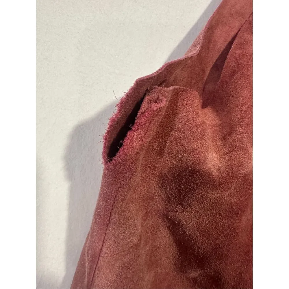 Free People Retro Love Suede Shift Dress Mauve Pink Sleevless Pockets Medium